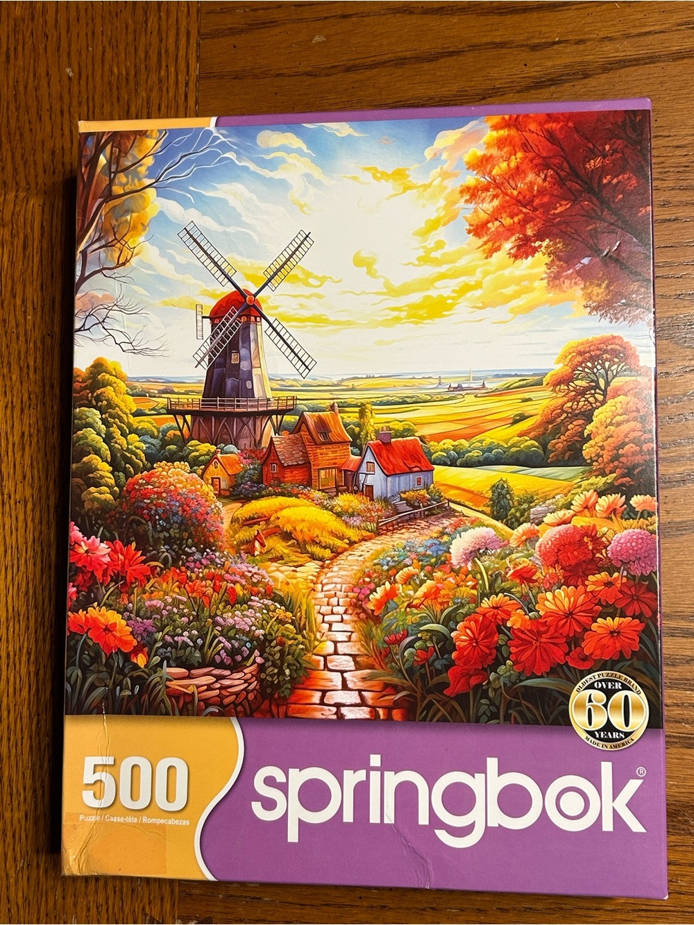 Springbok 500-Piece Puzzle – Vibrant Red & Orange Countryside